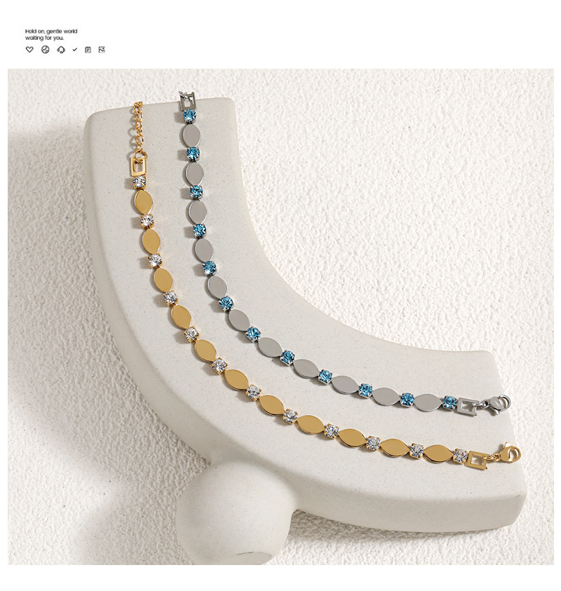 VOBIPY Fashion Bracelet Female Stainless Steel Niche Light Luxury Zircon Overlay Simple All-match Titanium Steel Hand Jewelry