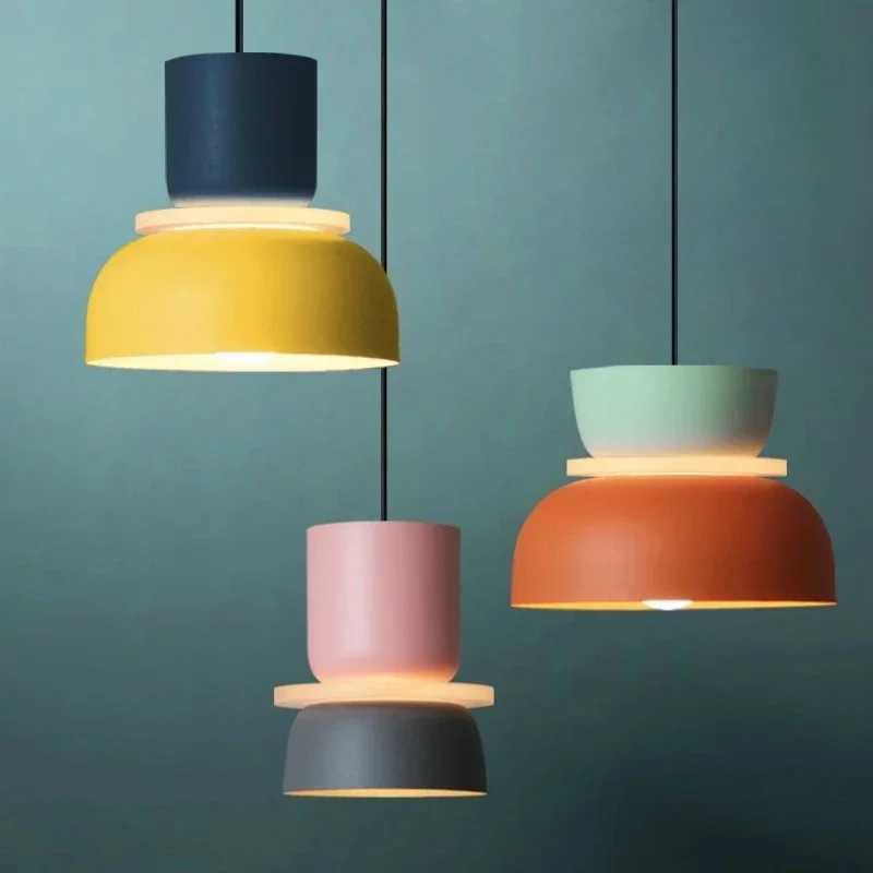 New Modern Pendant Lamp LED Nordic Hanging Suspension Bedside Living Bedroom Study Bar Dining Room Lighting Macaron Decor LightsXJ2500613