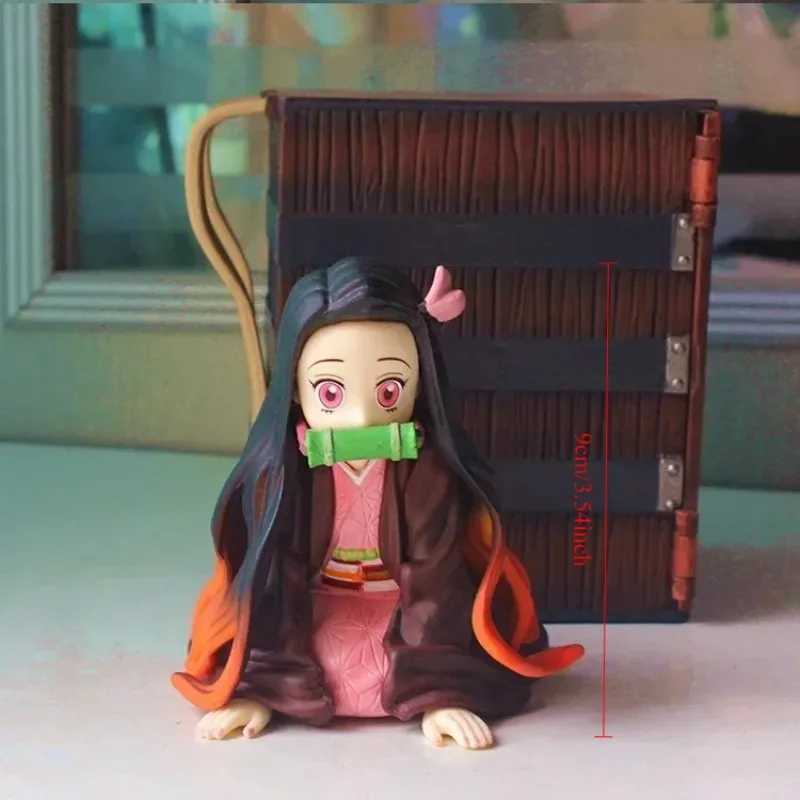 New 18cm Anime New Anime Demon Slayer Figure Kamado Nezuko Kimetsu No Yaiba Popcorn Bucket PVC Collection Decor Action Model Chri XJ250614