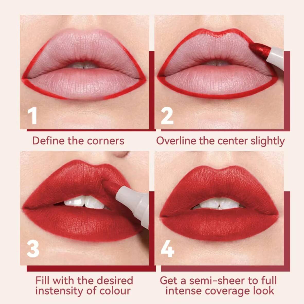 1Pc Sponge Head Liquid Liner Marker Long Lasting Lip Stain Quick Drying Smudge Proof Natural Lipstick Pen Matte Makeup Tool happy