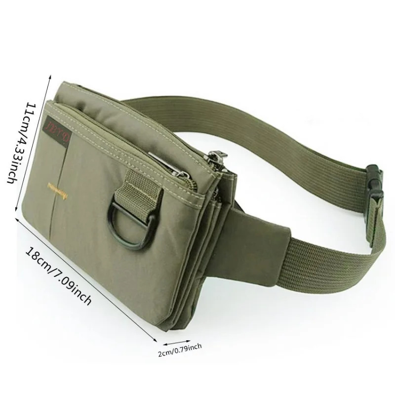 Men Women Nylon 4 Pockets Waterproof Waist Packs Fashion Male Wear Resistant Black Fanny Pack Messenger Shoulder Bag 250612