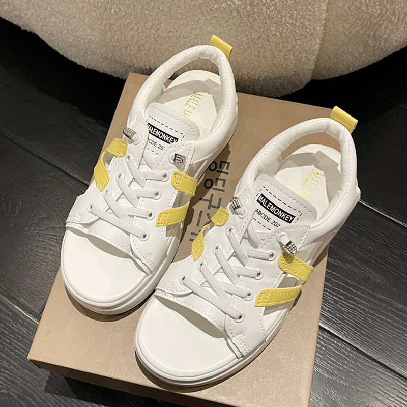 Ddmysports Summer New Women S Shoes Thick Sole Hollow Out Platform Fashion Casual Sports Flat White Sneakers Sandals For Outdoor Shoes