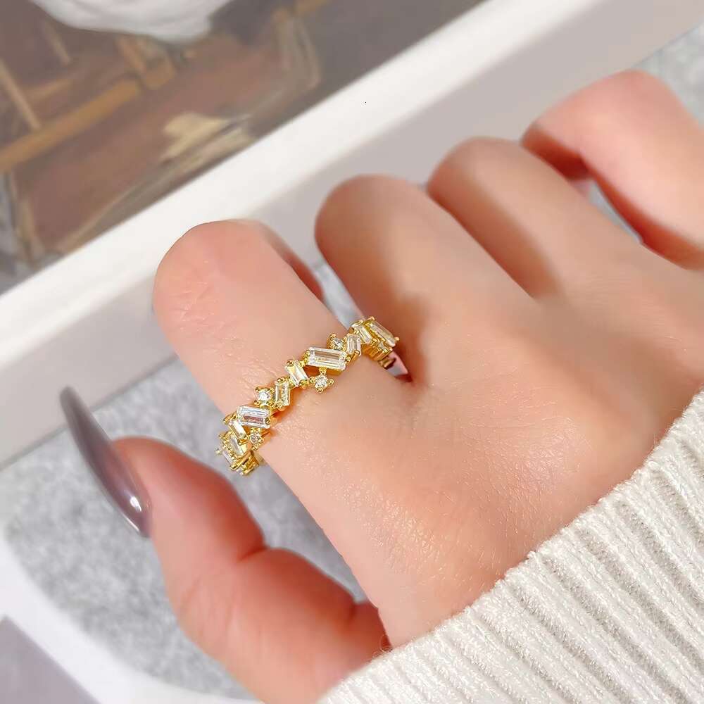 FOXI Solid Sterling Silver 925 Baguette Cut VVS D Color Moissanite Diamond Past Tester Wedding Band Engagement Rings Jewelry