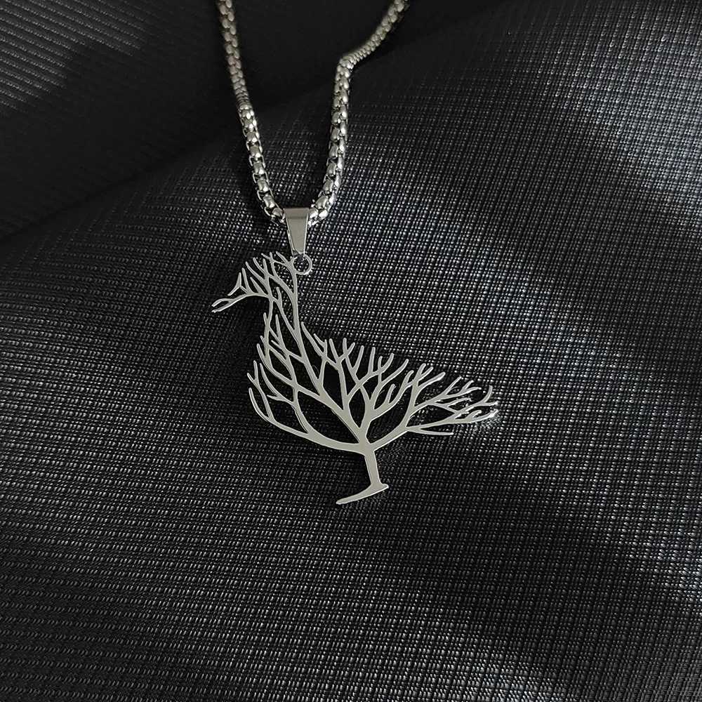 Hollow duck DIY electroplated stainless steel pendant necklace lightweight luxury jewelry share with friends Z250614