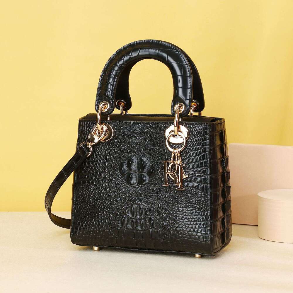 Fine Pattern Crocodile Bone Classic Princess Diana 20inch Handheld Shoulder Crossbody Women's Bag Fashion Small Backpack Trend