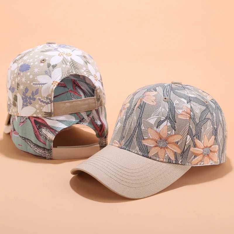 Mens Womens Leaves Printed Baseball Caps Cotton Adjustable Fashion Sun Protection Visor Hats New Arrival Unisex W250614