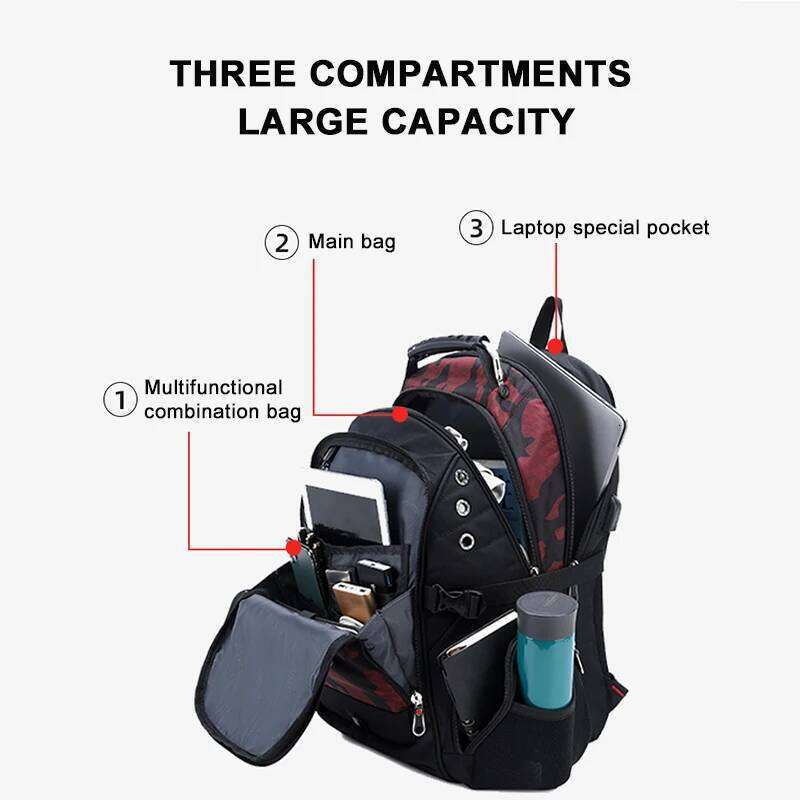 Waterproof Women 17 Inch Laptop School Bags For Girls USB Charging Bag Fashion Bagpack Men Travel Backpack Male Mochila