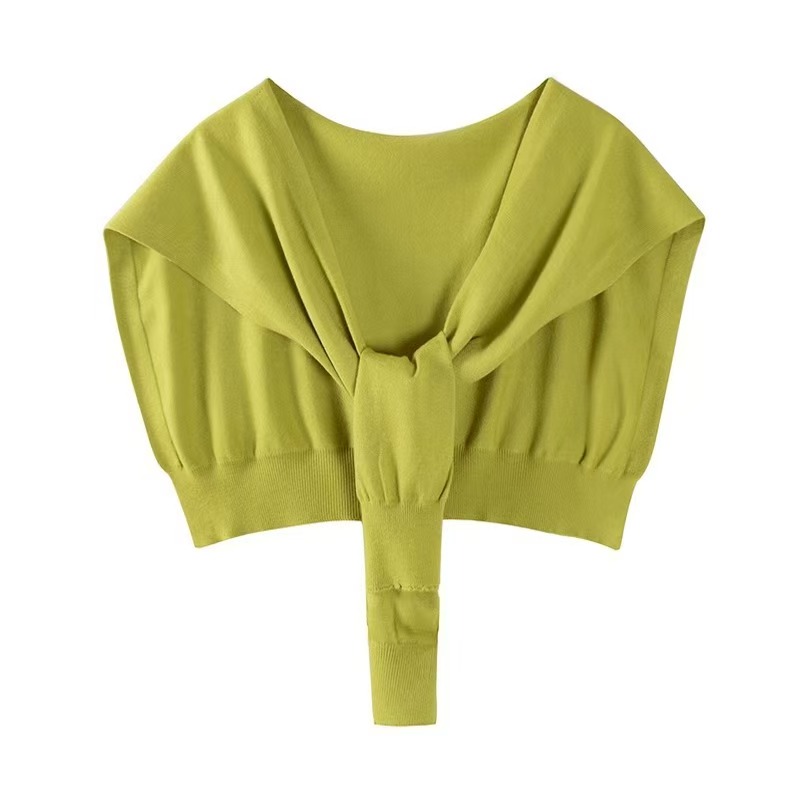 K1018 Practical small single item autumn and winter small shawl knitted ladies outer wear knotted waistcoat shoulder guard neck fashionable solid colo