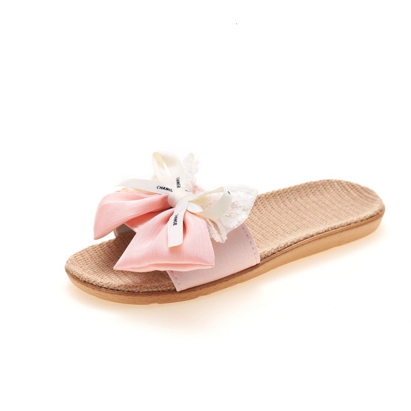 Four season linen slippers for women, silent indoor cotton and linen shoes for women, silent outdoor home designer sandals