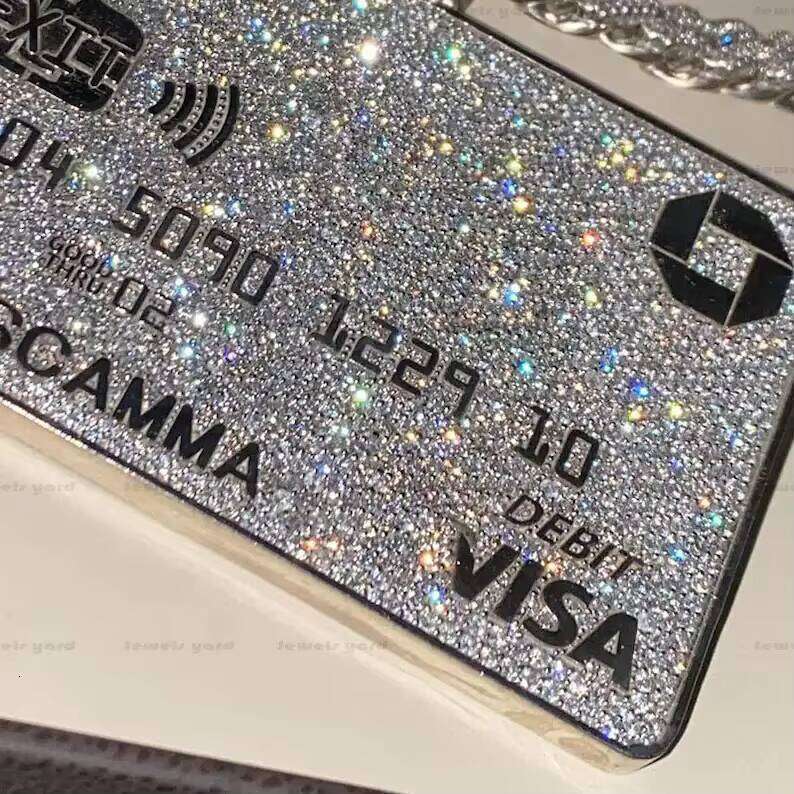 Credit Card Pure Sier VVS Hip-Hop Jewelry Silicon Stone Pendant