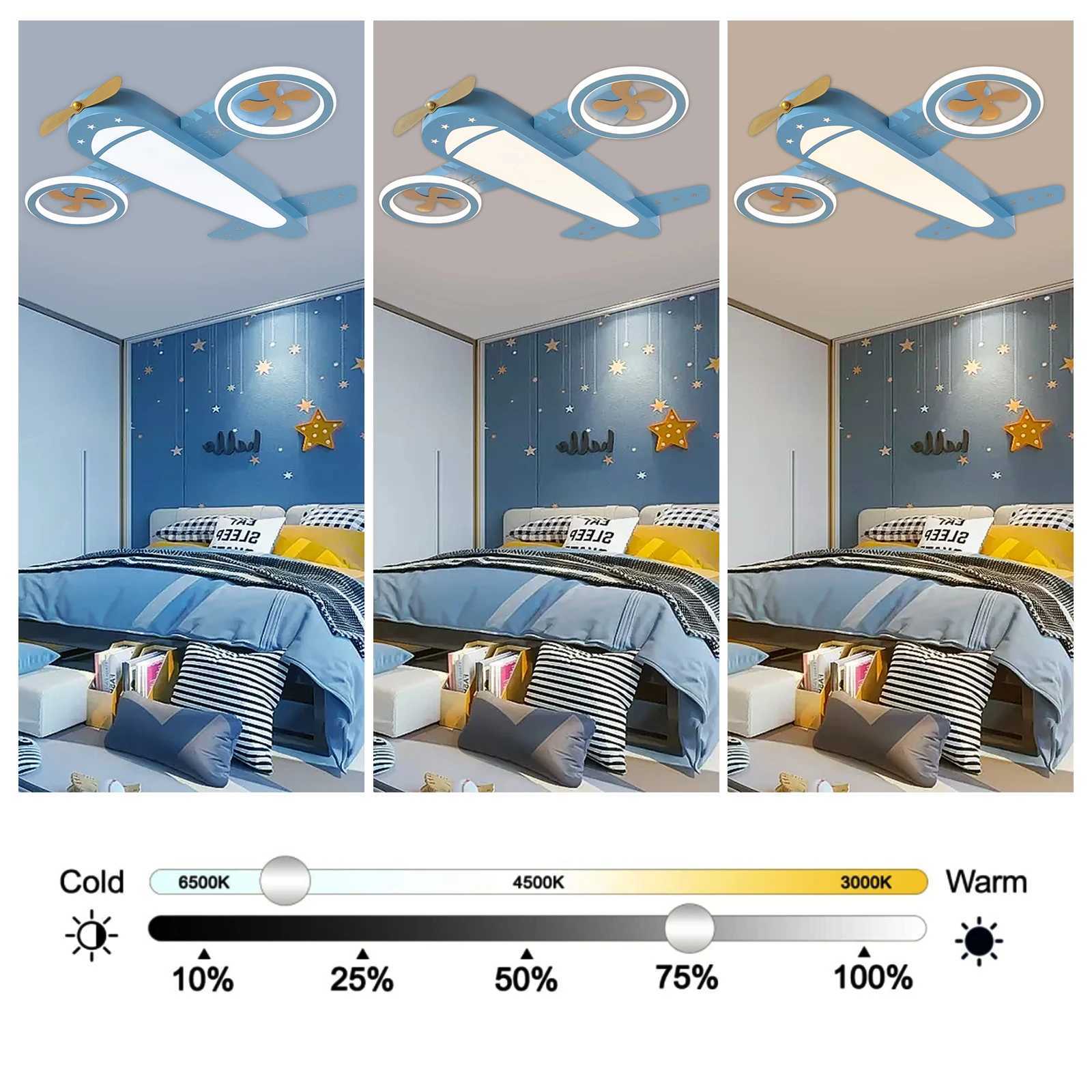 85-265V Dimmable Remote Control Ceiling Light 4800LM LED Ceiling Light Fixture with Fans Ceiling Lamp for BedroomXJ2500613