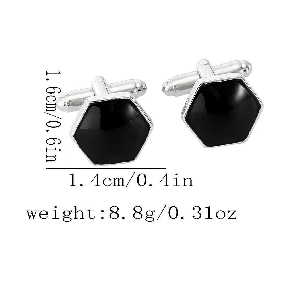 Personality Mens Black Hexagon Cufflinks Shirt Suit Tuxedo Blouse Cufflinks Jewelry XJ250614
