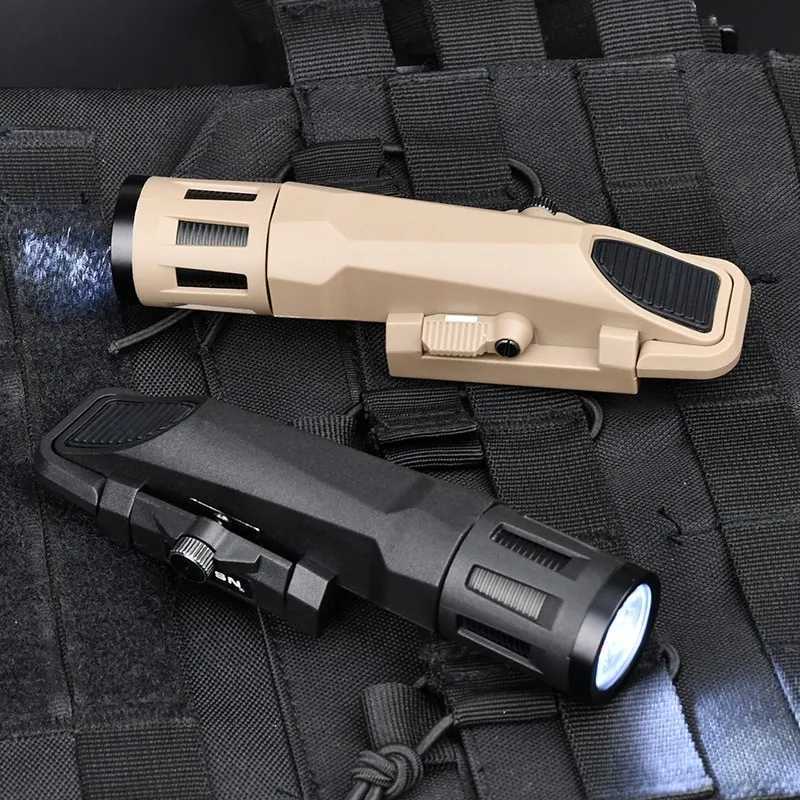 WML Long Tactical Flashlight Hunting Scout Pistol Gun Rifl Accessory Constant-on/Momentary-on/Strobe Fit 20MM Picatinny Rail XJ250613