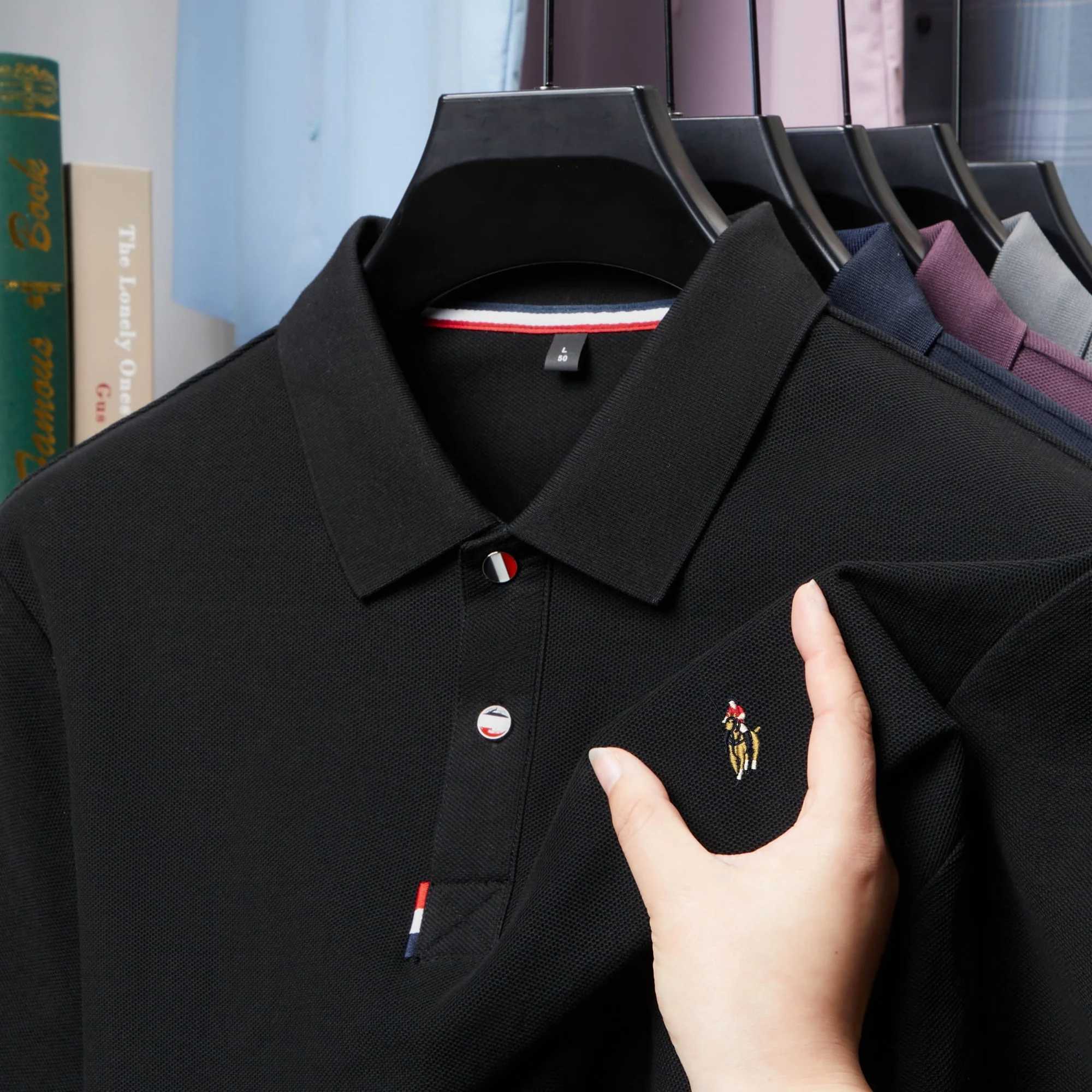 100% cotton new short sLeeve T-shirt comfort lapel mens brand POLO shirt summer fashion embroidery top Z250613