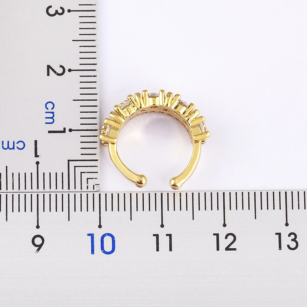 Nidin Simple n Ear Cuff Clip Earrings Girl Gold Plated Zircon No Pierced Without Hole Women Cartilage Jewelry Party Gift 250610