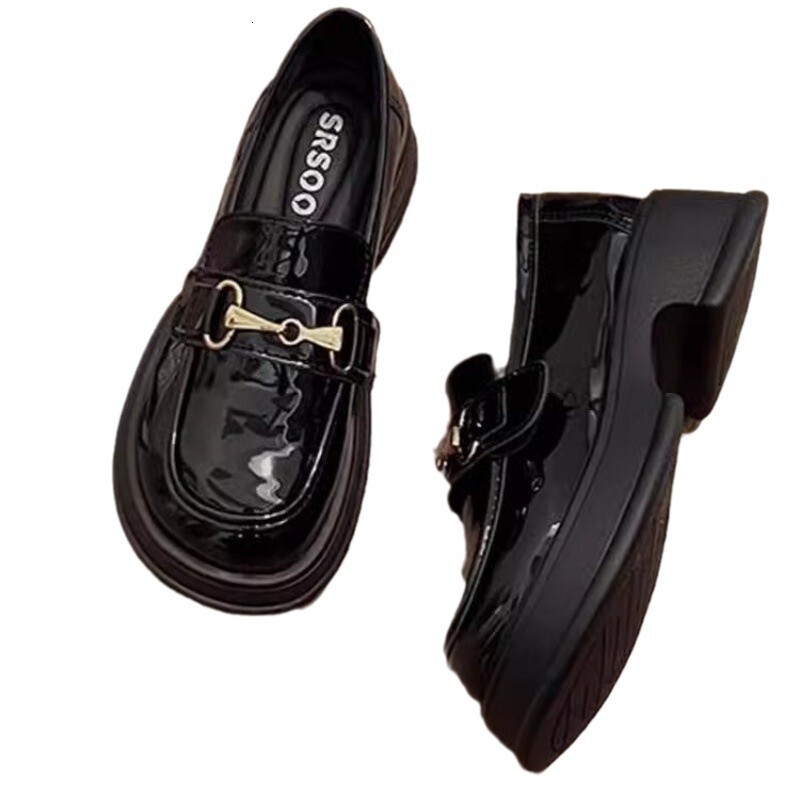 Ddmysports Black Thick Soled Chunky Heel French Mary Jane For Women New Summer To Match Skirts British Style Small Leather Shoes Outdoor Shoes