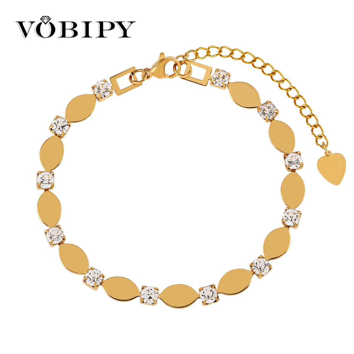VOBIPY Fashion Bracelet Female Stainless Steel Niche Light Luxury Zircon Overlay Simple All-match Titanium Steel Hand Jewelry