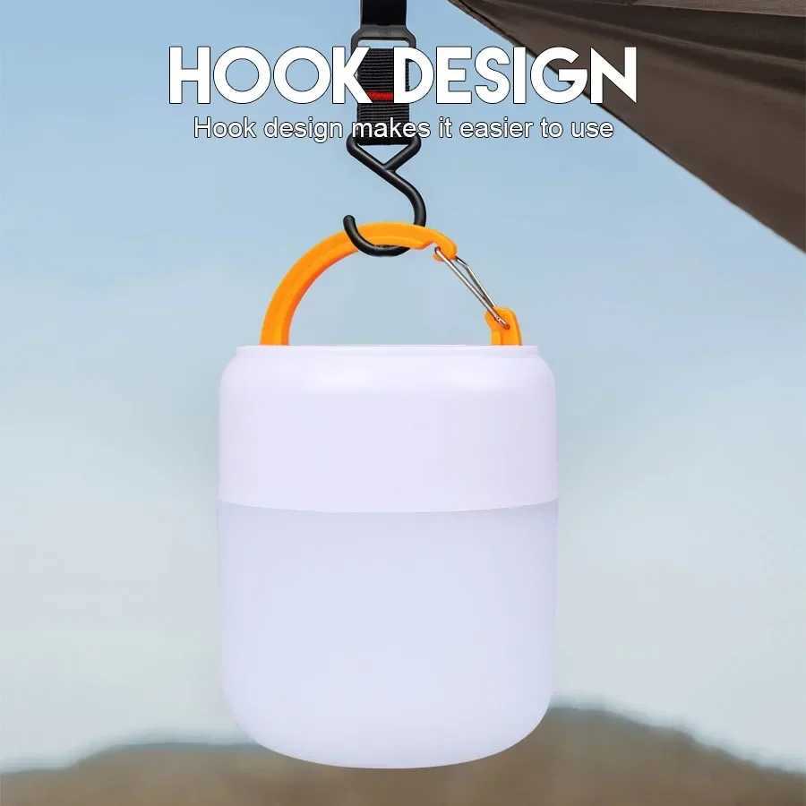 Powerful Camping Light USB Rechargeable LED Emergency Lantern Built in 18650 Battery Flashlight with Hook Outdoor Camping Lamp W250613