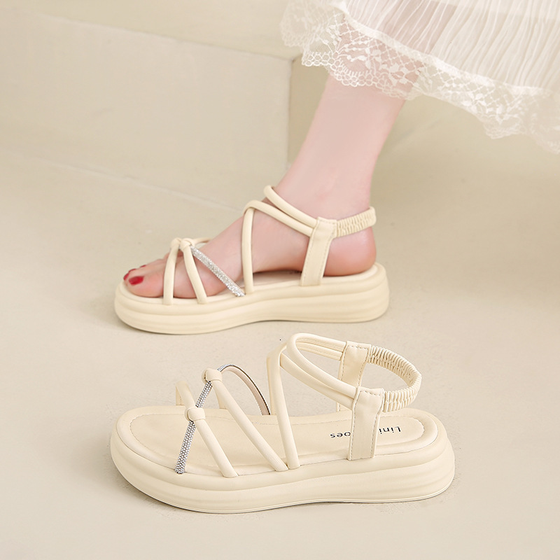 Ddmyoutdoor Women S Sandals New Summer Fashionable High End Versatile Comfortable Thick Soled Roman Shoes For Work Outdoor Shoes