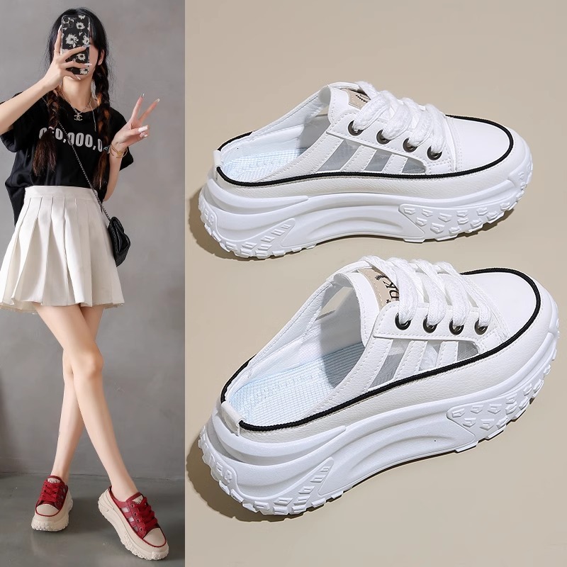 Ddmysports Platform Sandals For Women New Summer Closed Toe Mesh Hollow White Shoes Student Casual Sports Sneakers Outdoor Shoes