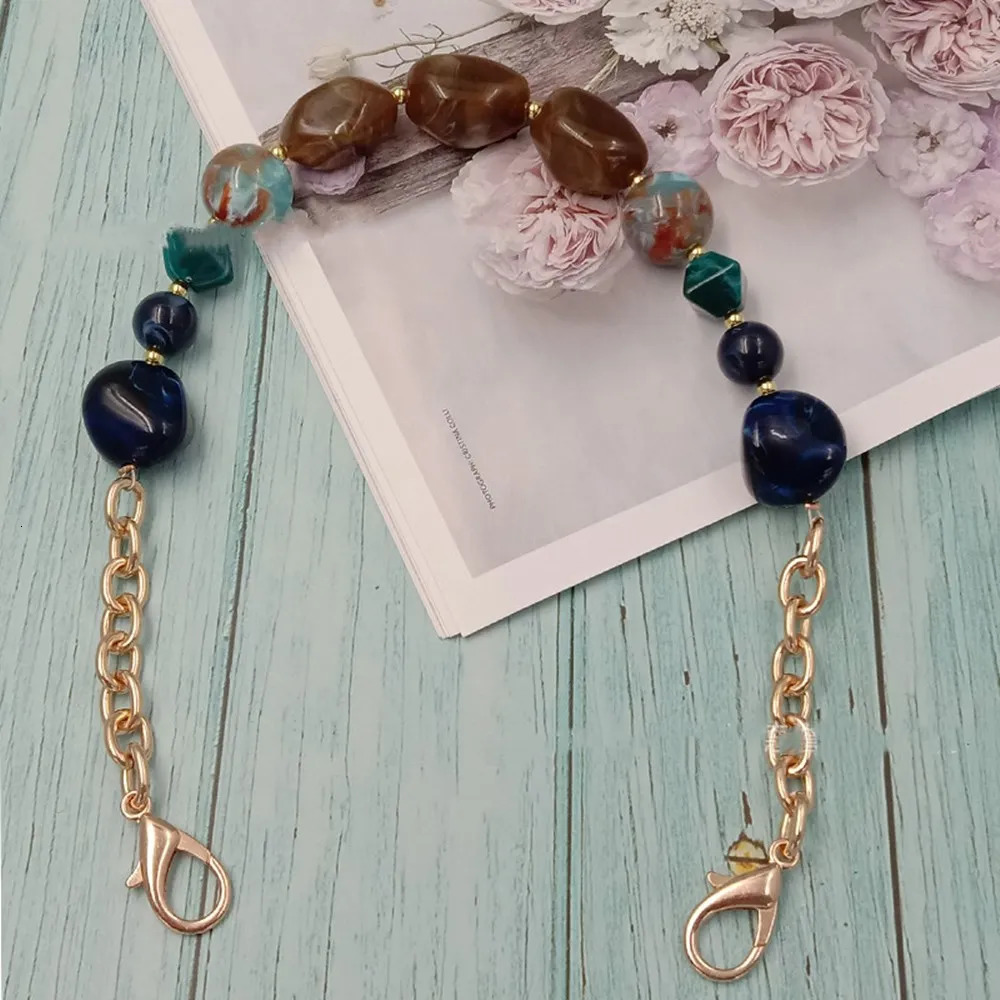 1Pcs Colorful Acrylic Handbag Strap Handle Bead Replaceable Resin Stone Wristlet Purse Bag Belt DIY Parts Accessories 250614