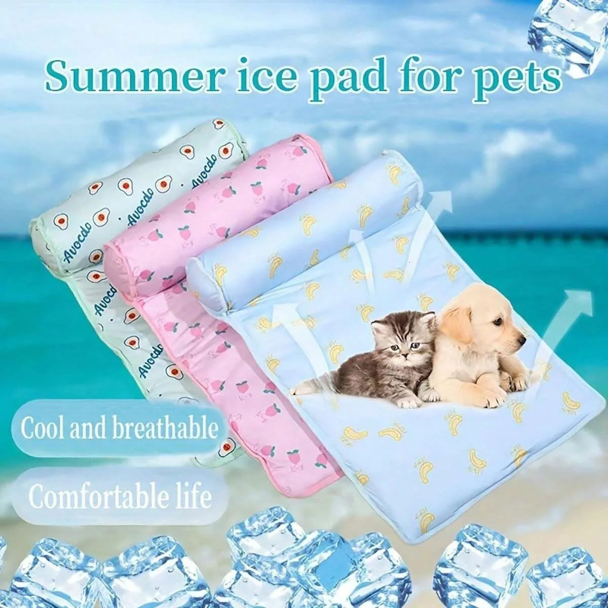 Dog Mat Cooling Summer Pad Mat For Dogs Cat Blanket Sofa Breathable Pet Dog Bed Summer Washable For Small Medium Large Dogs Mat 250614