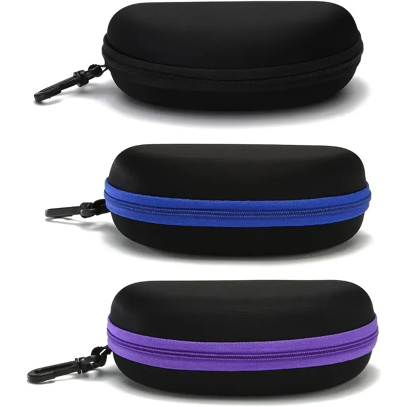 3 sunglasses cases portable and durable protective glasses bag zipper with hook suitable for outdoor travel 250610