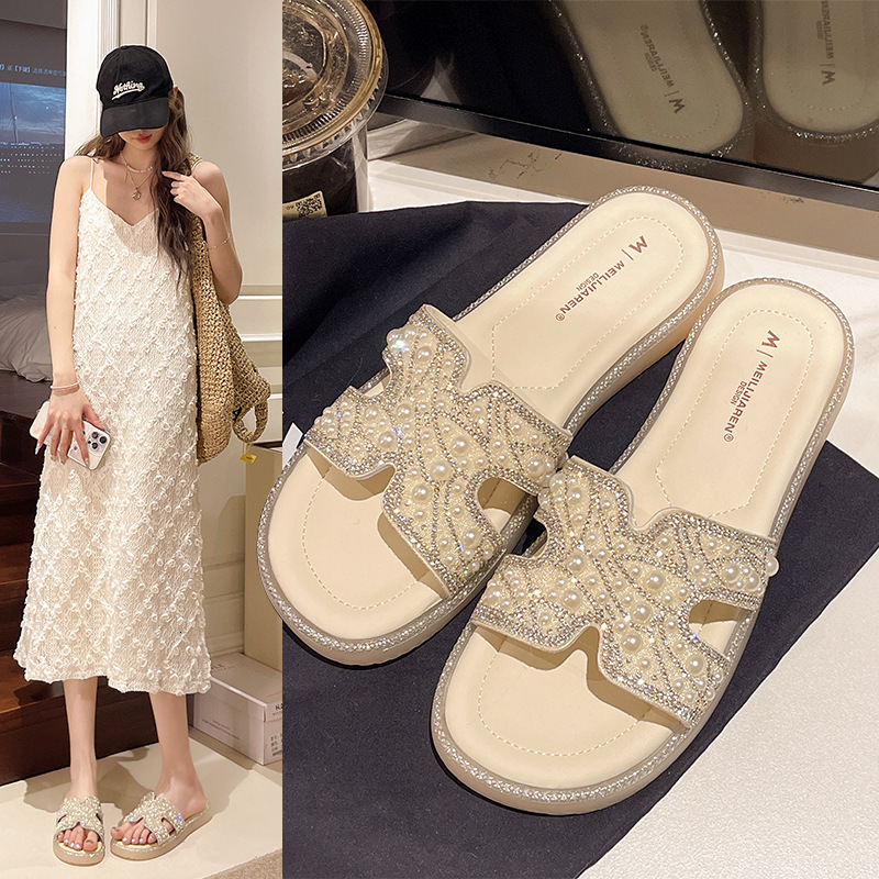 Ddmyoutdoor New Women S Summer Fashion Flip Flops Trendy Height Increasing Versatile Thick Soled Comfortable Beach Sandals For Outdoor Wear Outdoor Sh