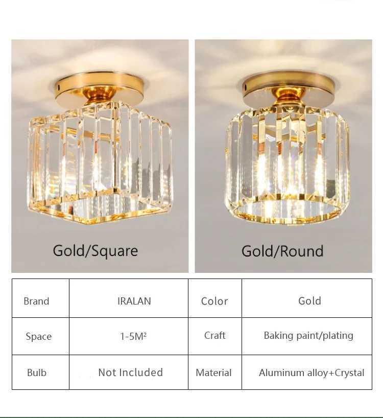 IRALAN Nordic Modern K9 Crystal Ceiling Lights Indoor Ceiling Lights Luster Lights Home Decor Hallway Stairs Bedroom Dining Room XJ2500613