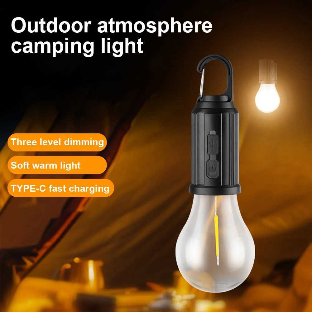 2-5PCS Solar Powered LED Lighting Lantern USB Charging Outdoor Tent Light Waterproof BBQ Atmosphere Light for Outdoor Camping W250613