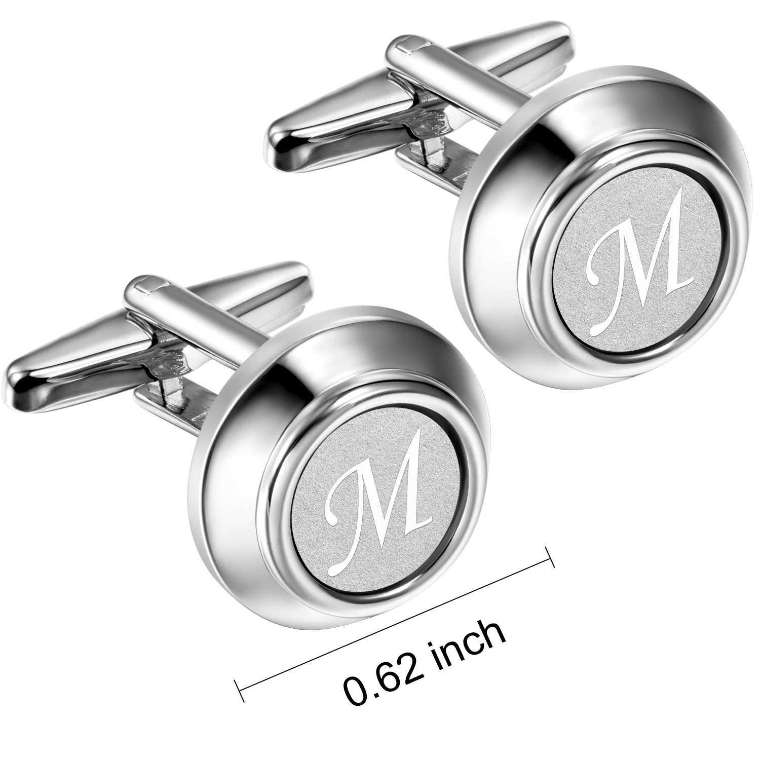 Hawson Classic Metal Mens Cufflinks with Initial A-Z Classic 26 Letters Cuff Links for Men Business Wedding Shirts XJ250614
