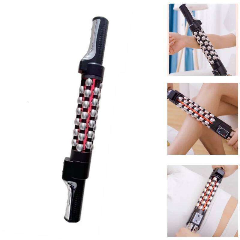 Red LED Relaxed Heated Massage Device Roll Massager 360 Rotating Inner Ball Roller For Whole Body Anti Cellulite
