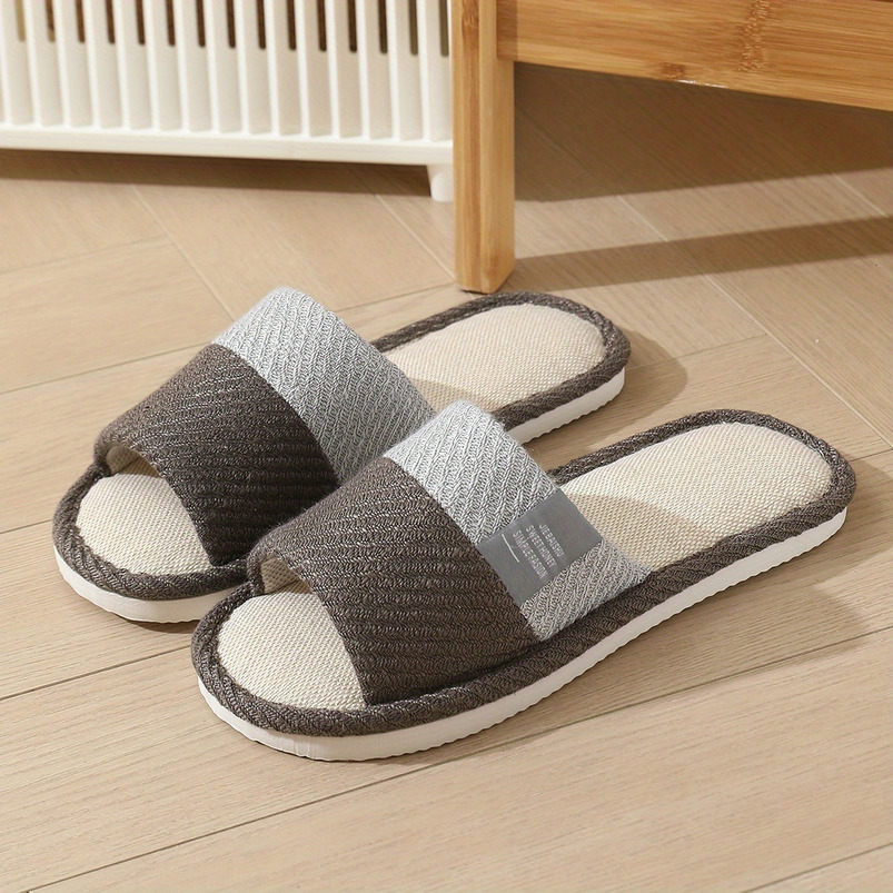 Unisex Linen Slippers Men and Women - Soft Breathable Fabric Thick EVA Non-Slip Sole Red, Blue, Beige & Pink Casual Indoor Home Shoes | Suitable for a