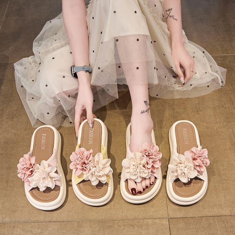 Ddmyoutdoor Platform Height Increasing One Strap Fairy Shoes Outdoor Wear Summer New Chinese Style Dress Matching Sandals Outdoor Shoes