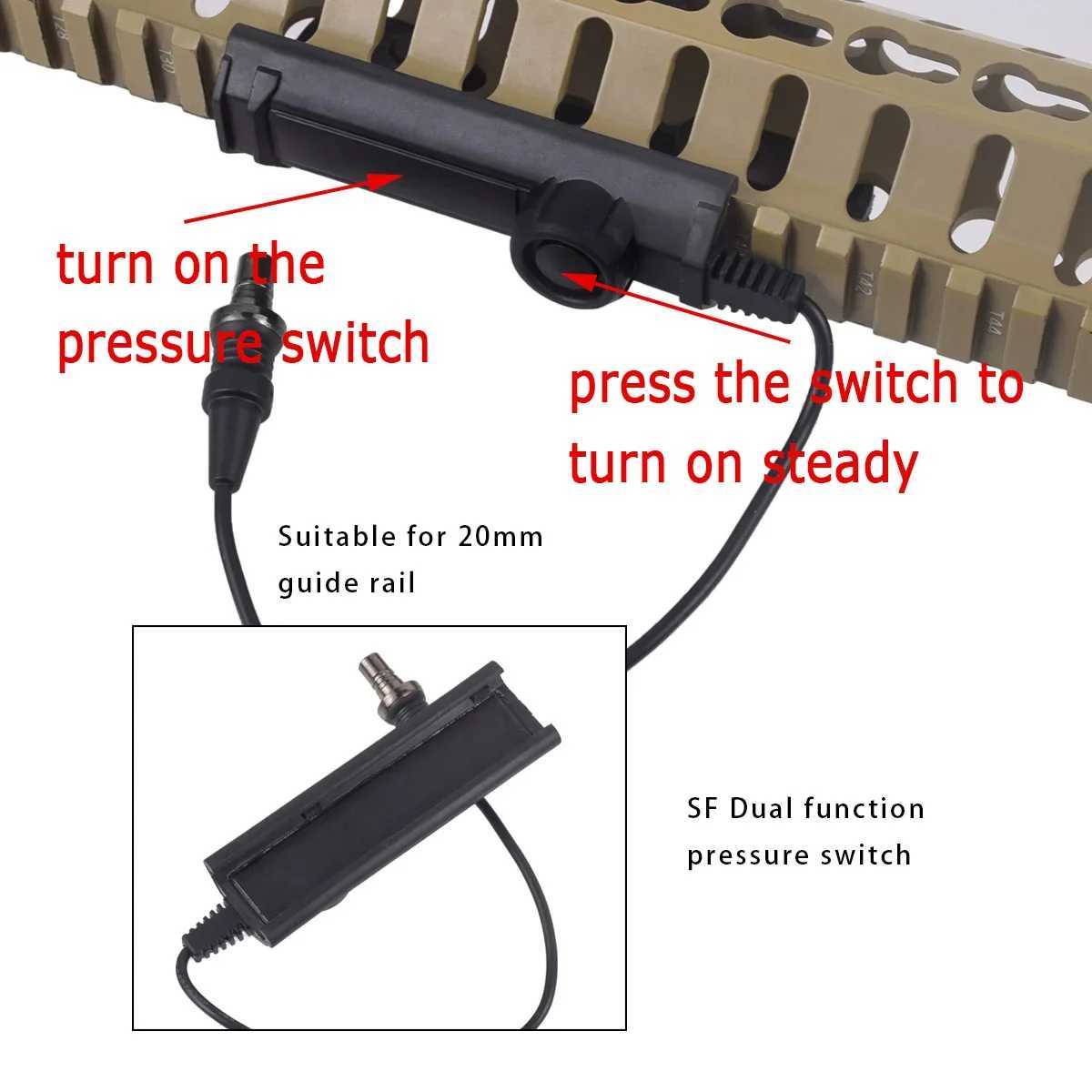 Tactical X300 Ultra X300U X300V IR Weapon Flashlight Remote Dual Function Switch Hunt Light Constant Momentary Control XJ250613