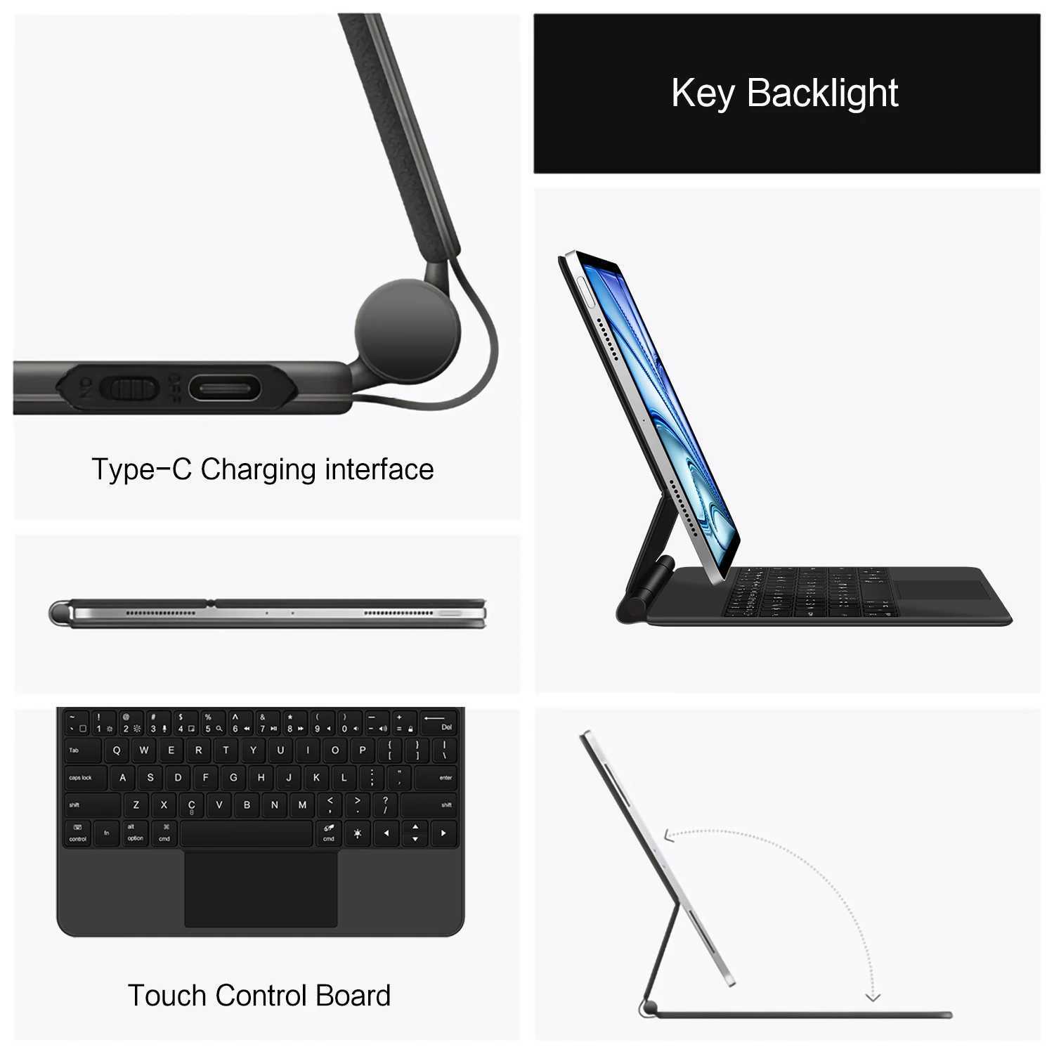 Smart Magic Keyboard For iPad Air 13 inch M3 M2 Magnetic Case For iPad Pro 12.9 6th 2022 2021 2020 2018 Touchpad Keyboard Cover X250614