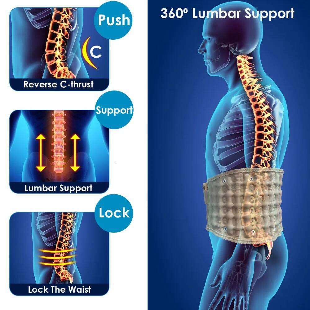 Decompression Belt Lumbar Spine Support Lower Back Air Traction Device With Hand Pump Extension Pad