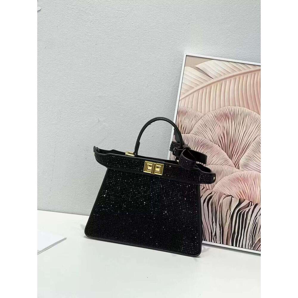 New Mini Diamond-Studded Hotfix Rhinestone Handbag Flip Cover Fashion Single Shoulder Crossbody Chain Women's Small Square Bag