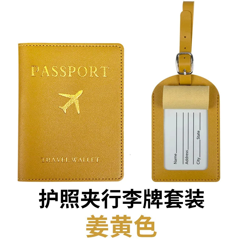 Airplane Luggage Tag Passport Wallet Set Holder Case 250614
