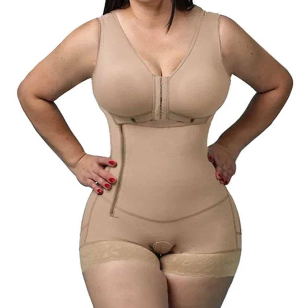 High Compression Colombian Girdle for Women with Sleeveless Bra Slimming Bodysuit with Zipper Waist Body Shaper XJ250614