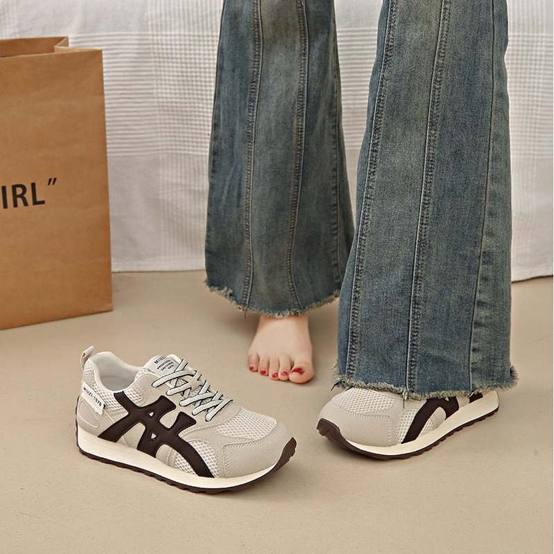 Ddmysports Spring Mesh Agan For Women New Thick Soled Versatile Lightweight Casual Sneakers Soft Breathable German Training Shoes Outdoor Shoes