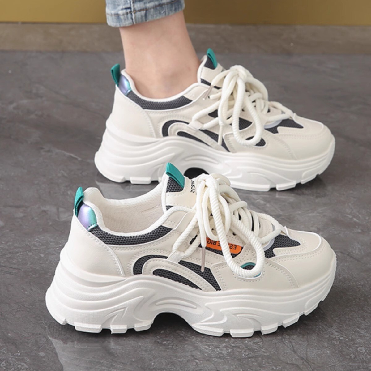 Ddmysports New Women S Thick Soled Dad Sneakers With Cushioning Versatile Spring And Autumn Soft Running Shoes For Students Make Feet Look Smaller Out