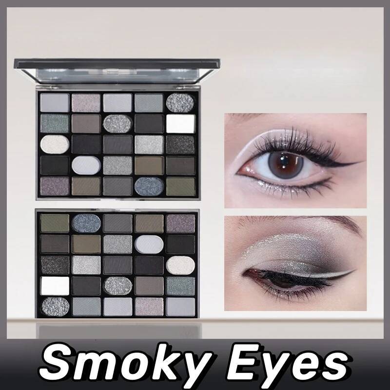 Black Smoky Dark Grey y Eyeshadow for Goth Glitter Makeup Palette Pigments Eye Shadow