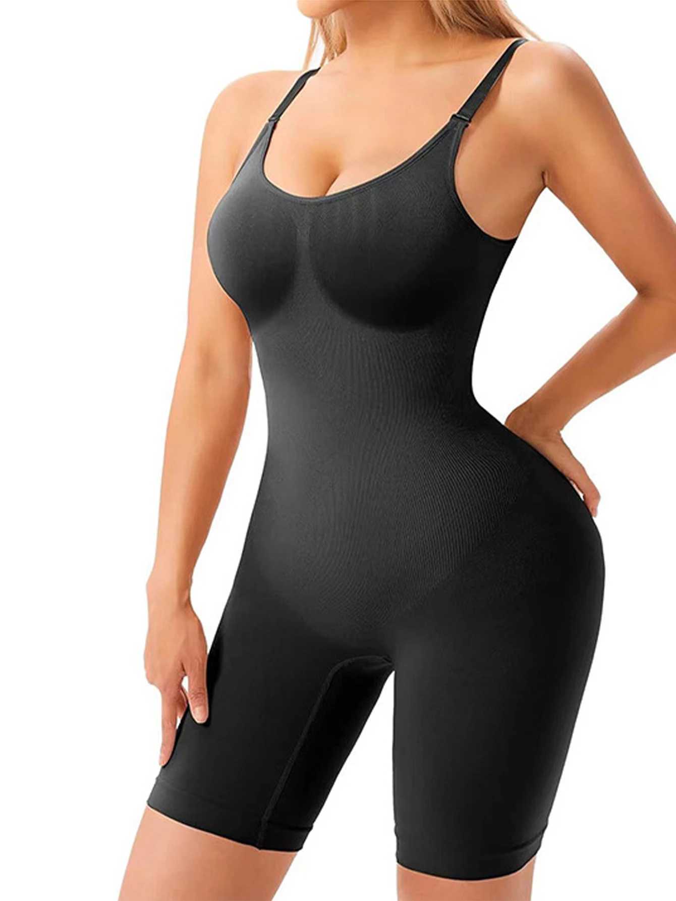 Body Shaper Women Tummy Control Shapewear Bodysuits Mid Thigh Seamless Leotard Body Shaping Waist Backless Full Body Black XJ250614