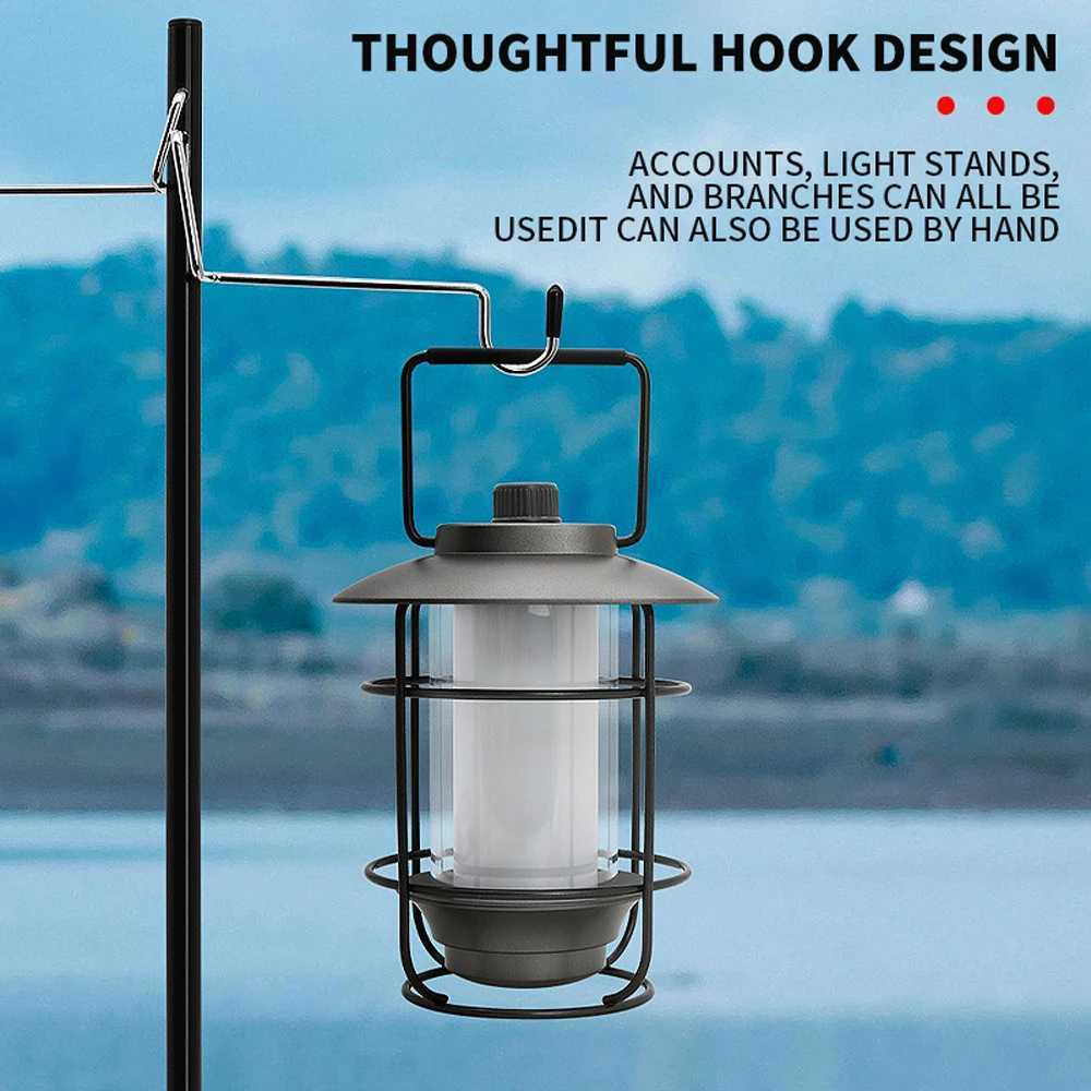 Outdoor Camping LED Hanging Waterproof Tent Light Stepless Dimming Adjustable Rechargeable Atmosphere Light Camping Equipment W250613