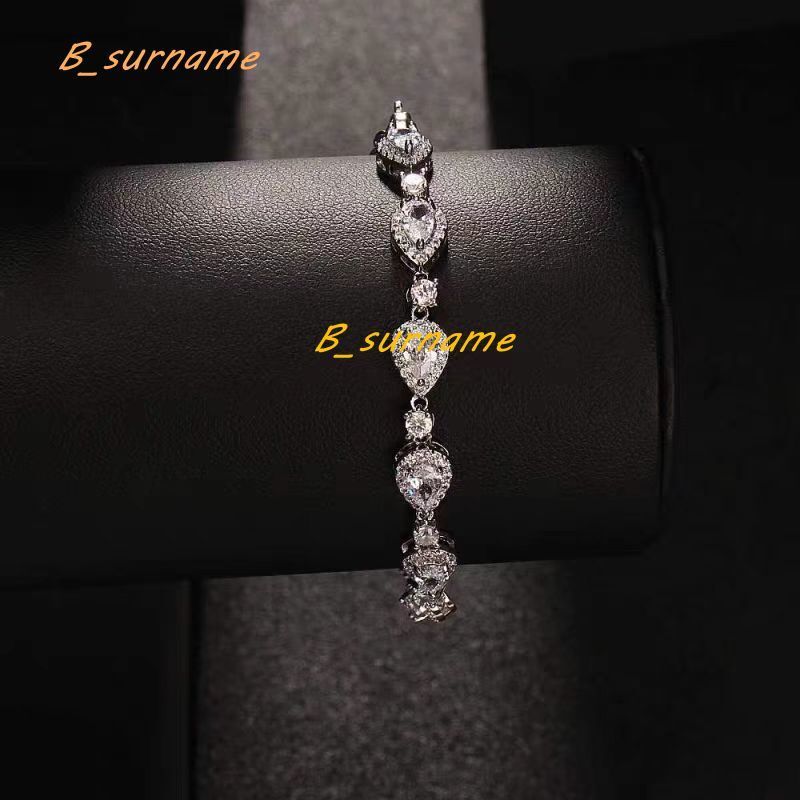 New Iced Out 925 Sterling Silver Heart Shape Moissanite Bracelet Trendy Men Hip Hop Jewelry Moissanite Cuban Link Chain