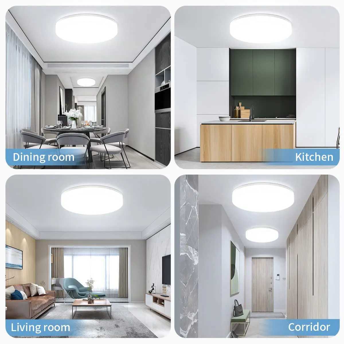 IRALAN Ultra-thin Round LED Ceiling Light Bedroom Light Neutral White Cool White Warm White 48W 36W 24W 18W LED Ceiling Light XJ2500613