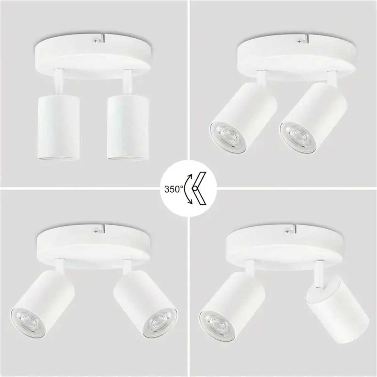 A LED ceiling light 2 bulbs ceiling spotlight LED rotatable GU10 ceiling spotlight ceiling spotlight black modern spotlight c XJ2500613