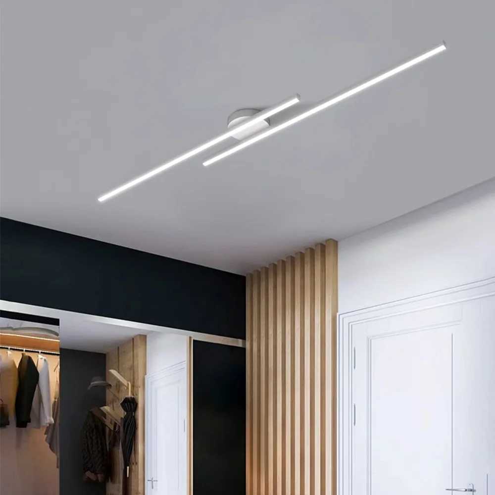 Long Aluminum LED Ceiling Light Modern Creative Design Ceiling Lamp Indoor Lighting Fixture Hallway Balcony Aisle Office LustreXJ2500613