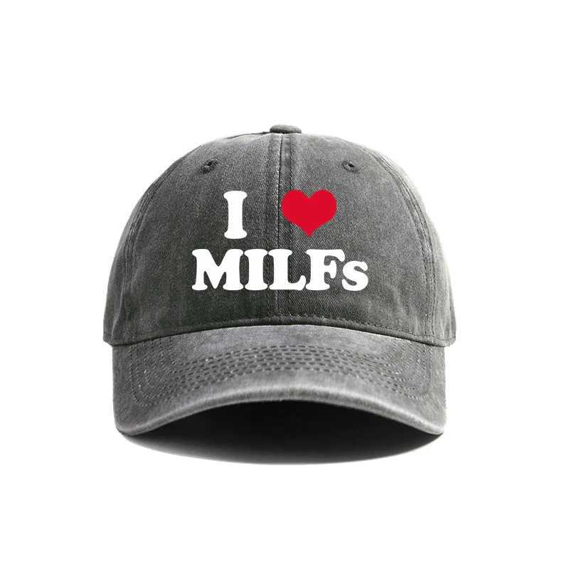 I Love MILFS Baseball Cap Summer Distressed Dad Hats Men Outdoor Adjustable Cotton Caps MZ-476 W250614